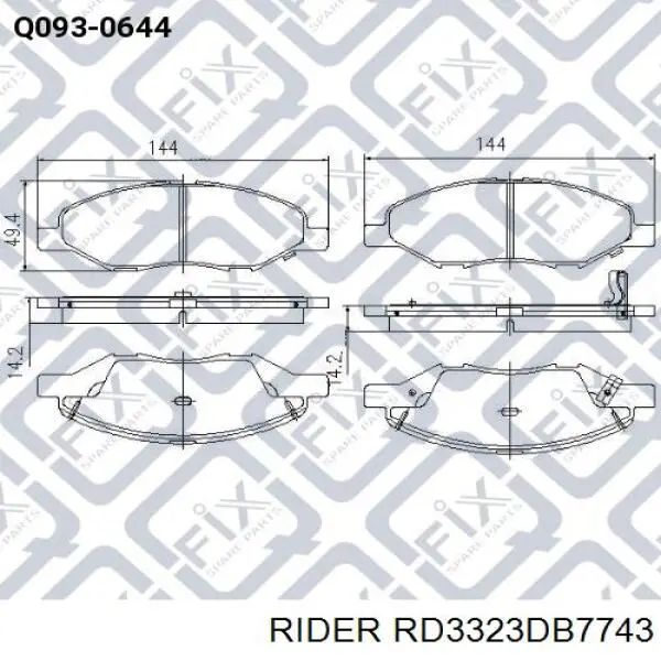 Comprar RD3323DB7743 Rider Pastillas delanteras de freno
