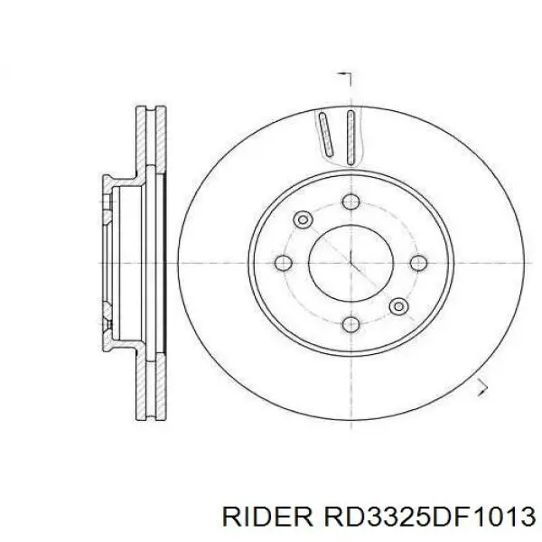 RD3325DF1013 Rider disco de freno delantero