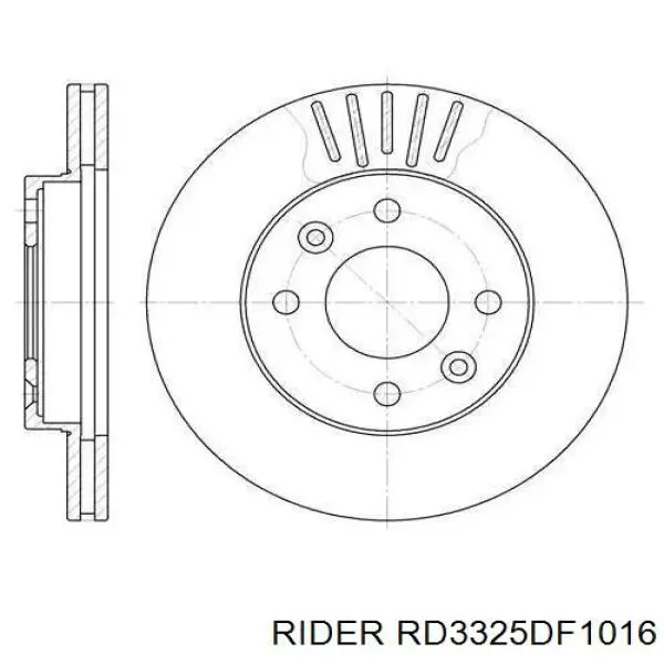 RD3325DF1016 Rider freno de disco delantero