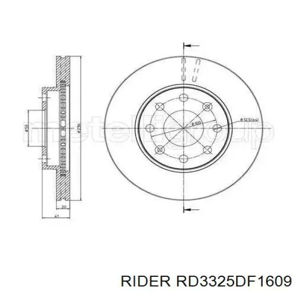 Freno de disco delantero Opel Astra 51, 52, F35, M35