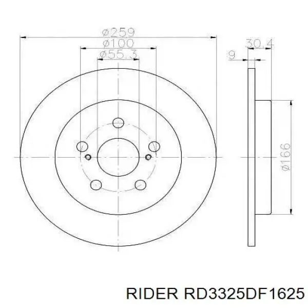 Disco de freno RD3325DF1625 Rider