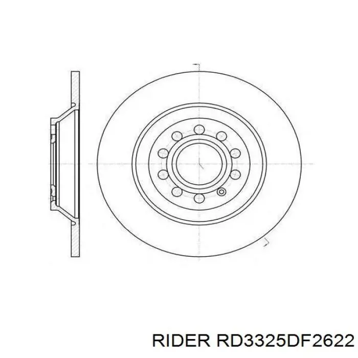 RD3325DF2622 Rider freno de disco delantero