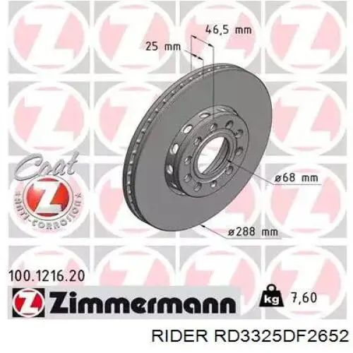 Disco de freno RD3325DF2652 Rider