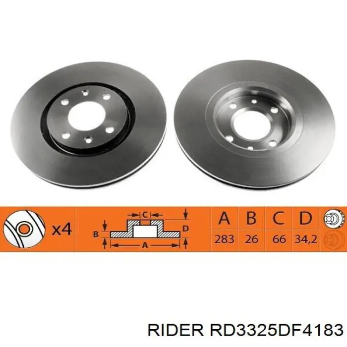 Frenos delanteros Rider RD3325DF4183 precio, desde 31,23 EUR