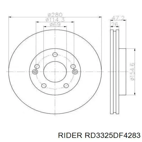 Disco de freno RD3325DF4283 Rider