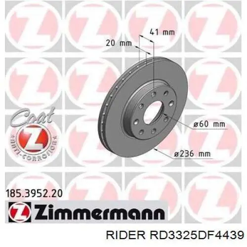 Comprar RD3325DF4439 Rider Freno de disco delantero