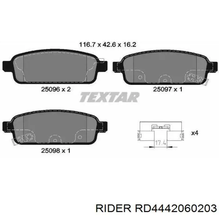 Comprar RD4442060203 Rider Cable de freno de mano trasero izquierdo
