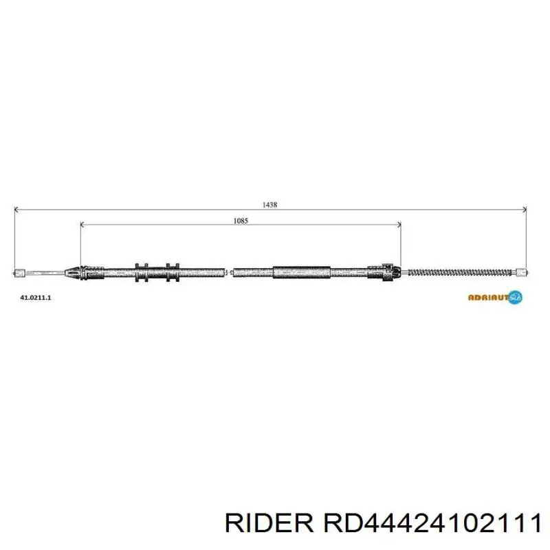 RD.44424102111 Rider cable de freno de mano trasero izquierdo