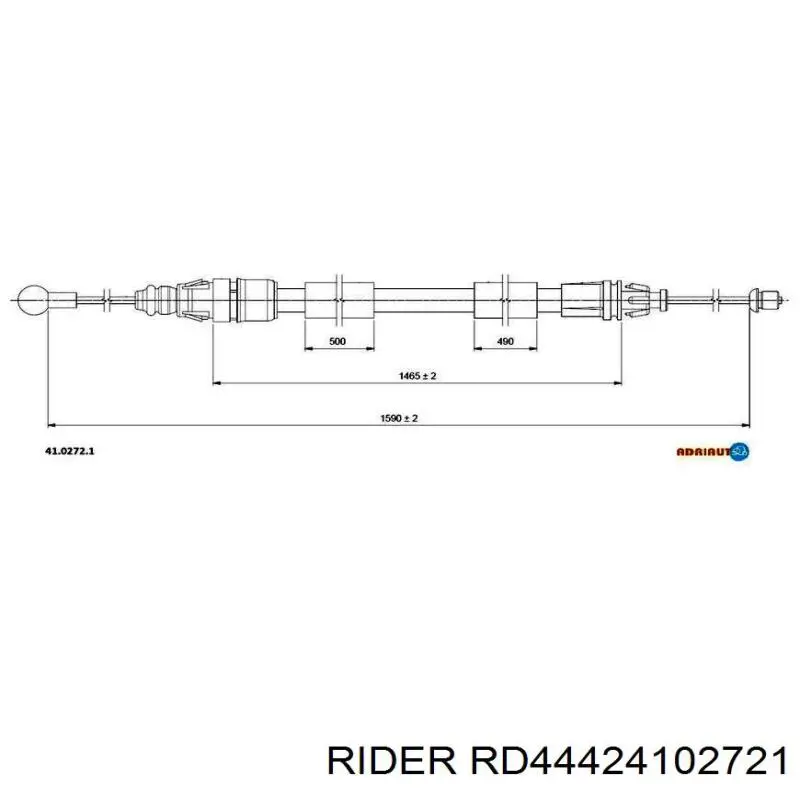 RD.44424102721 Rider cable de freno de mano trasero izquierdo