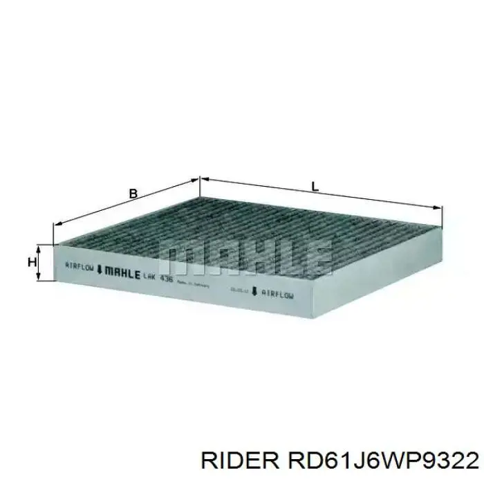 RD61J6WP9322 Rider filtro de habitáculo