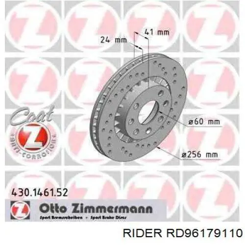 Frenos delanteros Rider RD96179110 precio, desde 32,75 EUR