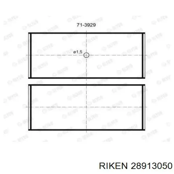 28913050 Riken juego de aros de pistón de motor, cota de reparación +0,50 mm