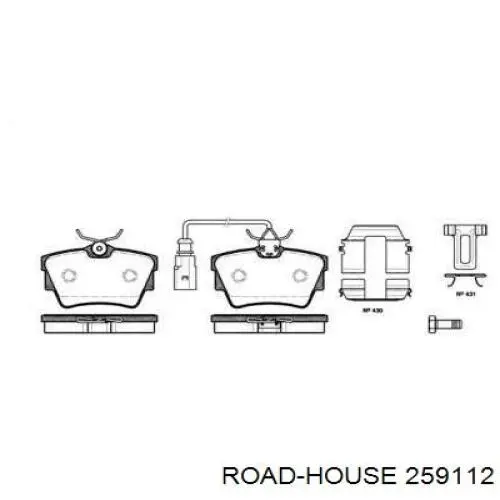 259112 Road House pastillas de freno traseras