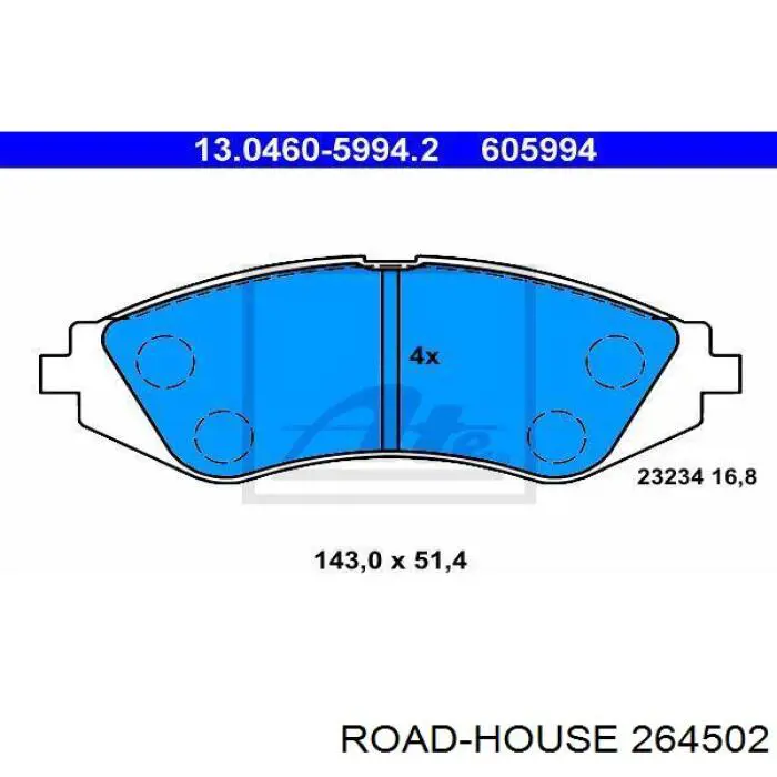 2645.02 Road House pastillas de freno delanteras