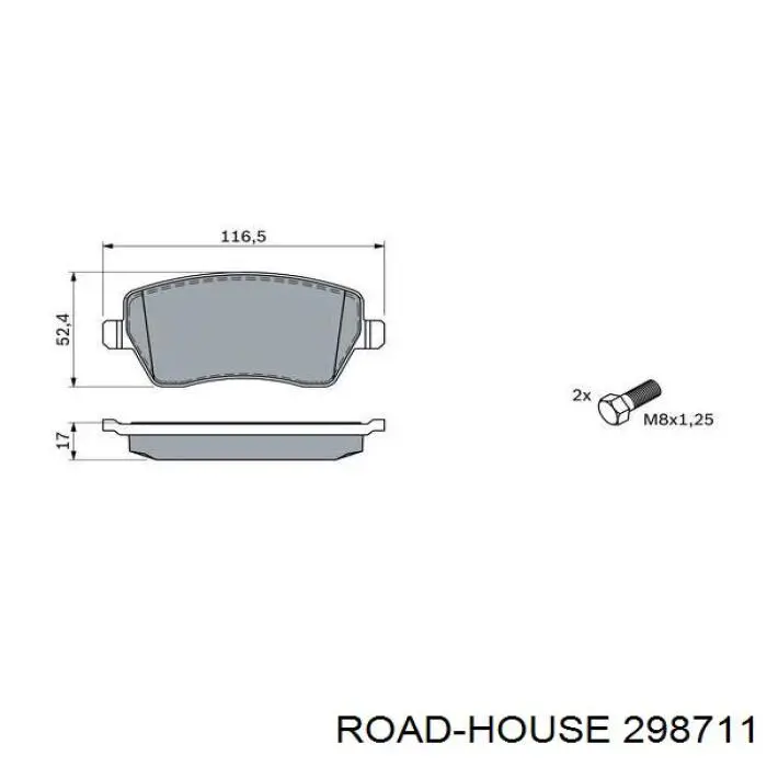 Comprar 298711 Road House Pastillas delanteras de freno