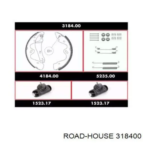 Kit de zapatas de frenos de tambor, con cilindros, completo Road House 318400 precio, desde 324,10 EUR