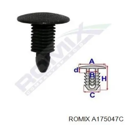 A175047C Romix Clip de fijación del guardabarros delantero