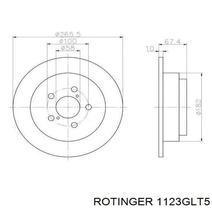 1123GLT5 Rotinger disco de freno trasero