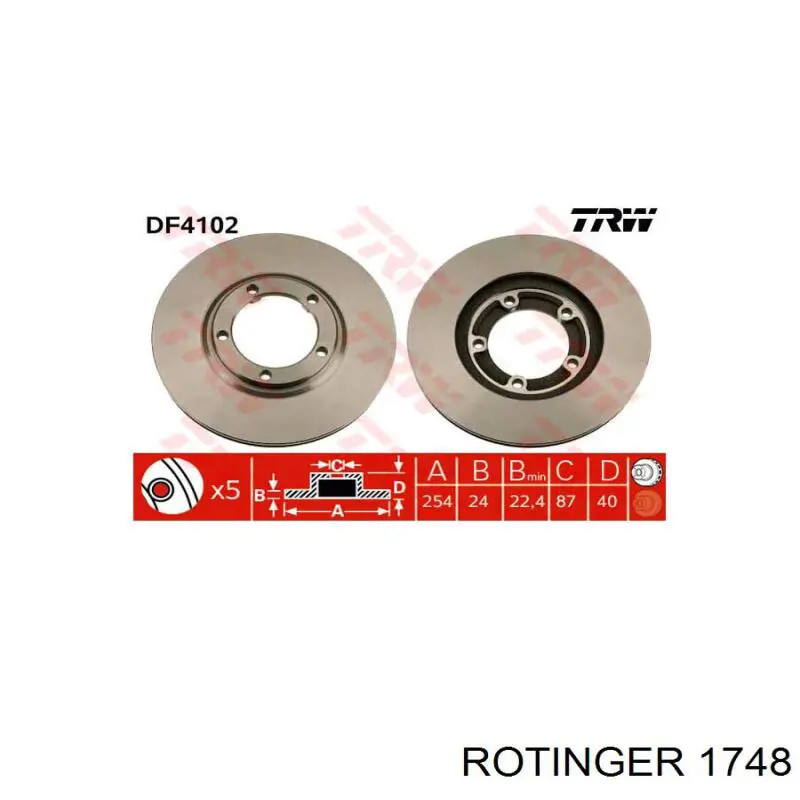 Disco de freno trasero Toyota Auris E15