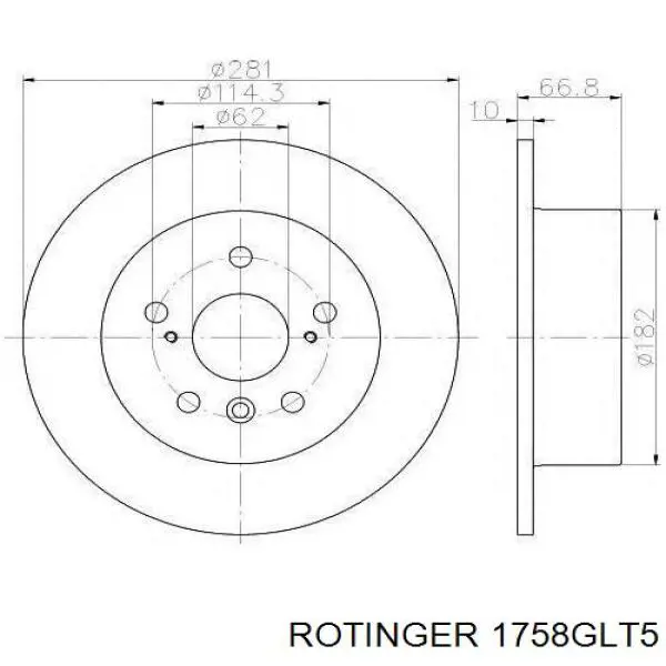 1758GLT5 Rotinger disco de freno trasero