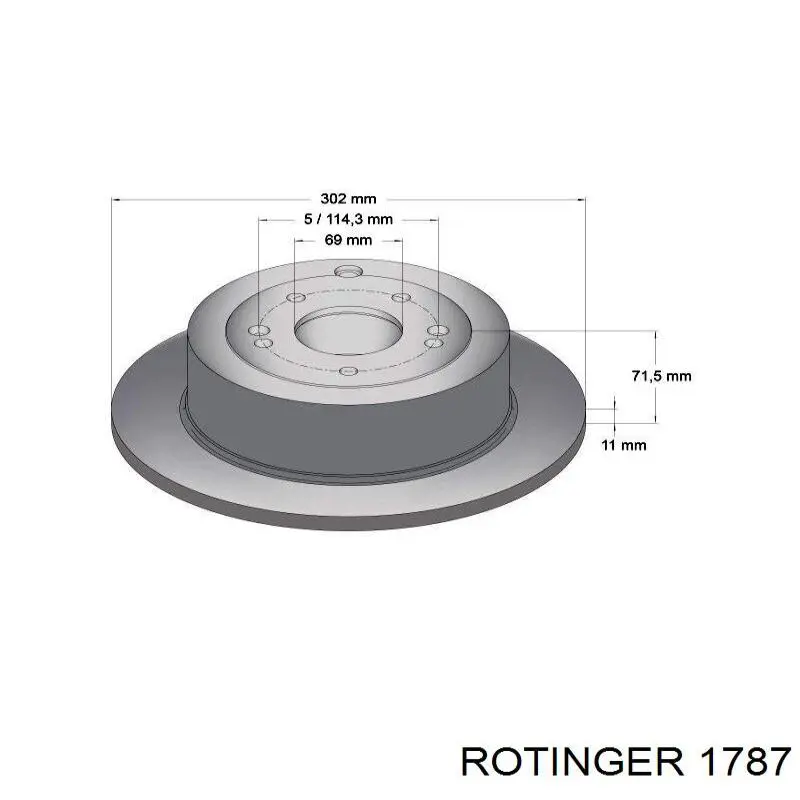 1787 Rotinger disco de freno trasero