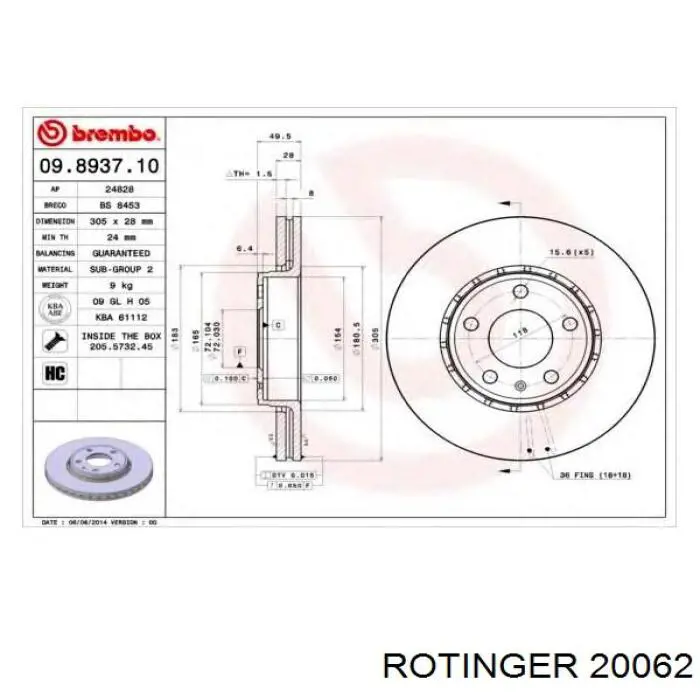 Freno de disco delantero Renault Trafic 2 FL