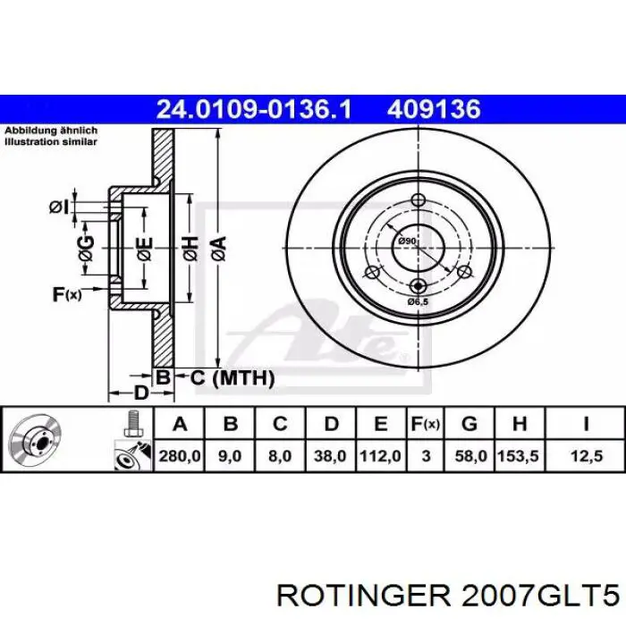 2007GLT5 Rotinger freno de disco delantero