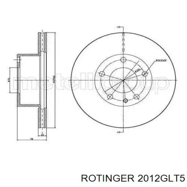 2012GLT5 Rotinger disco de freno delantero