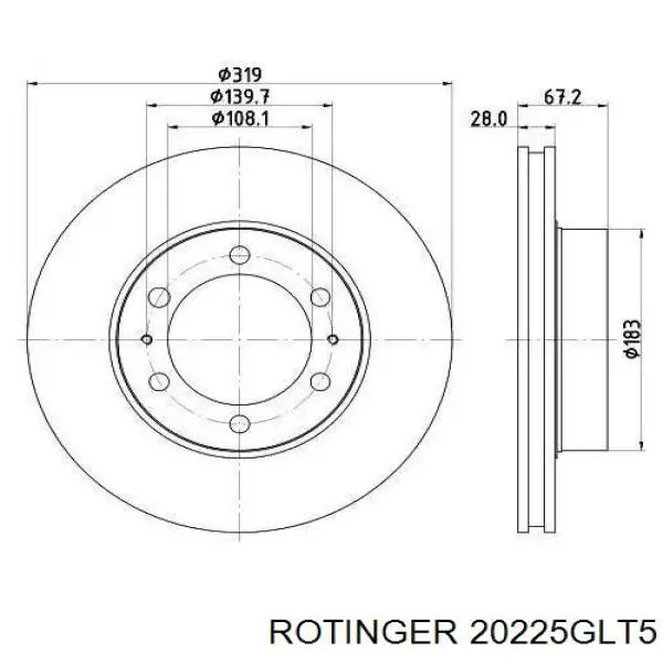 20225GLT5 Rotinger disco de freno delantero