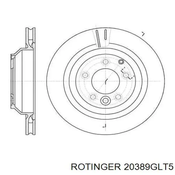 20389GLT5 Rotinger disco de freno trasero