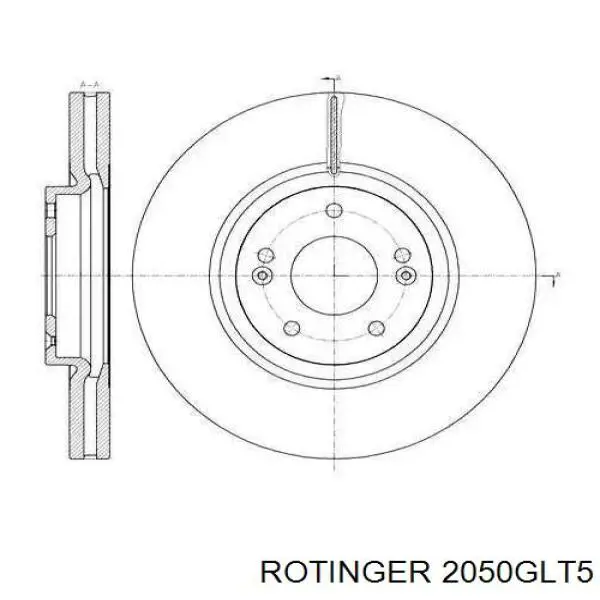 2050GLT5 Rotinger disco de freno delantero