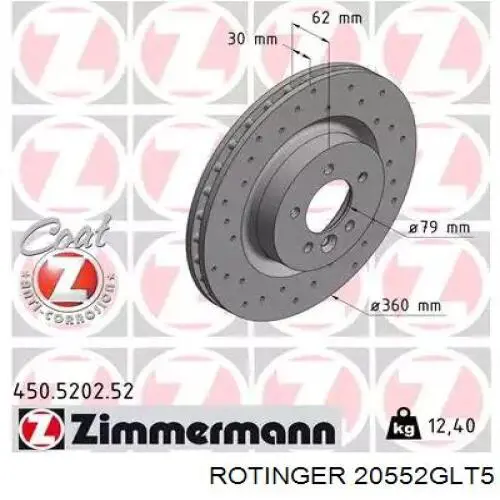 20552GLT5 Rotinger freno de disco delantero