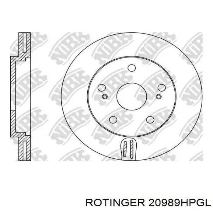 Disco de freno delantero Rotinger 20989HPGL