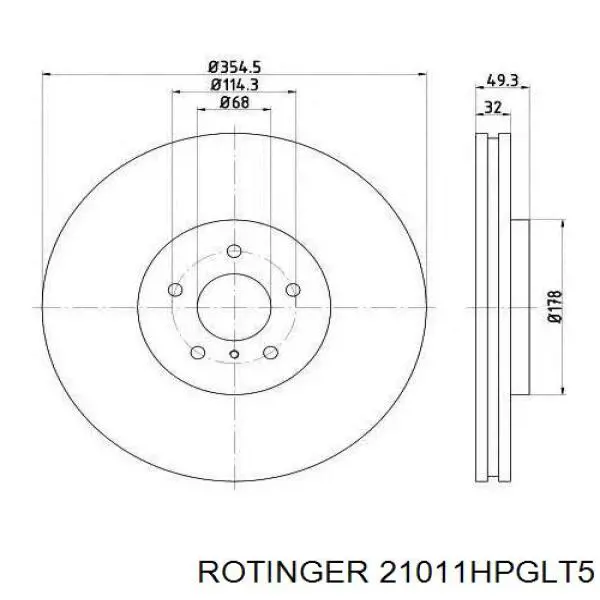 21011HPGLT5 Rotinger freno de disco delantero