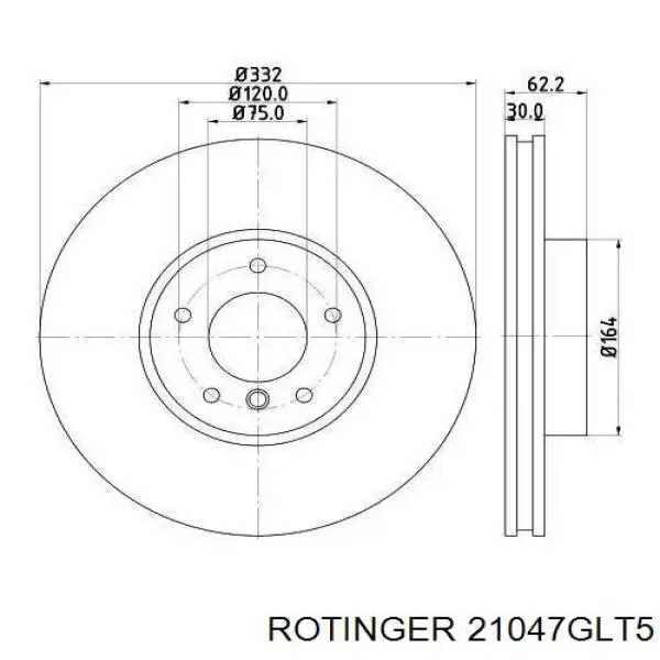 21047GLT5 Rotinger freno de disco delantero