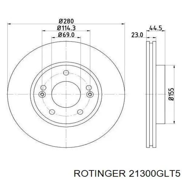 21300GLT5 Rotinger freno de disco delantero