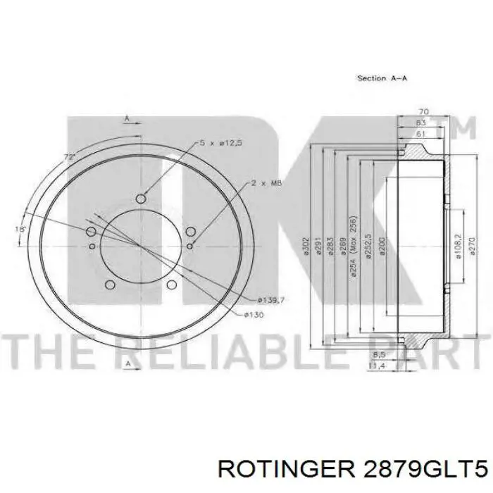 2879GLT5 Rotinger freno de disco delantero