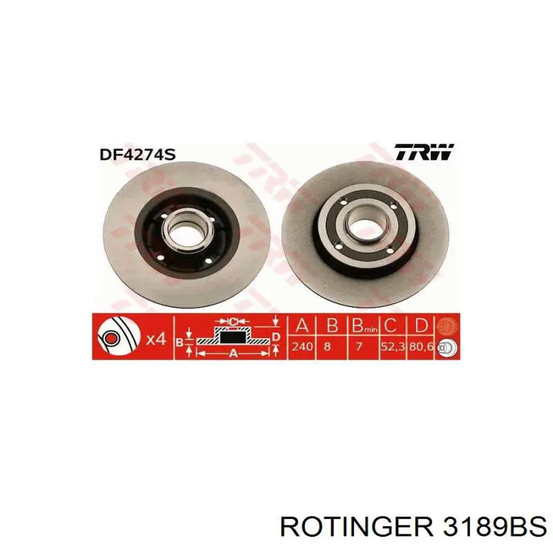 Disco de freno trasero Alfa Romeo 33 905