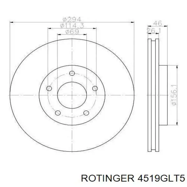 4519GLT5 Rotinger freno de disco delantero