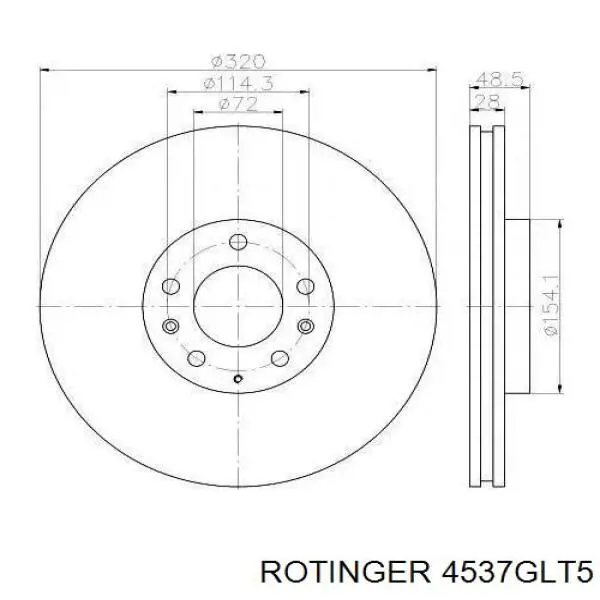 4537GLT5 Rotinger disco de freno delantero