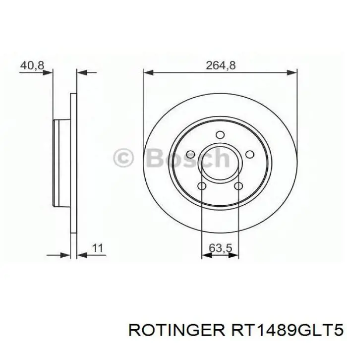 Disco de freno trasero Volvo V40 525, 526