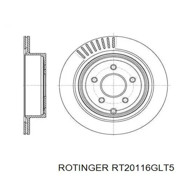 Disco de freno trasero Rotinger RT20116GLT5 precio, desde 39,76 EUR