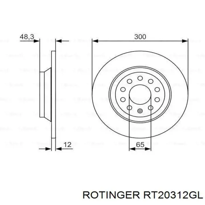 Disco de freno delantero Rotinger RT20312GL