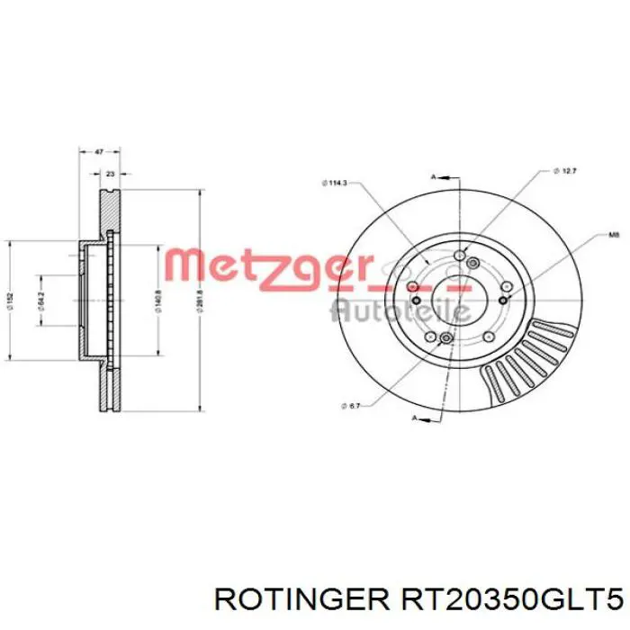 Frenos delanteros Rotinger RT20350GLT5 precio, desde 44,25 EUR