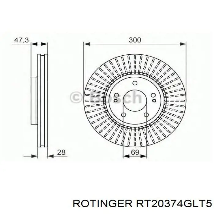 Frenos delanteros Rotinger RT20374GLT5 precio, desde 47,04 EUR