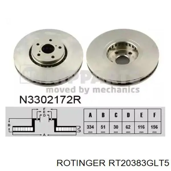 Frenos delanteros Rotinger RT20383GLT5 precio, desde 58,84 EUR