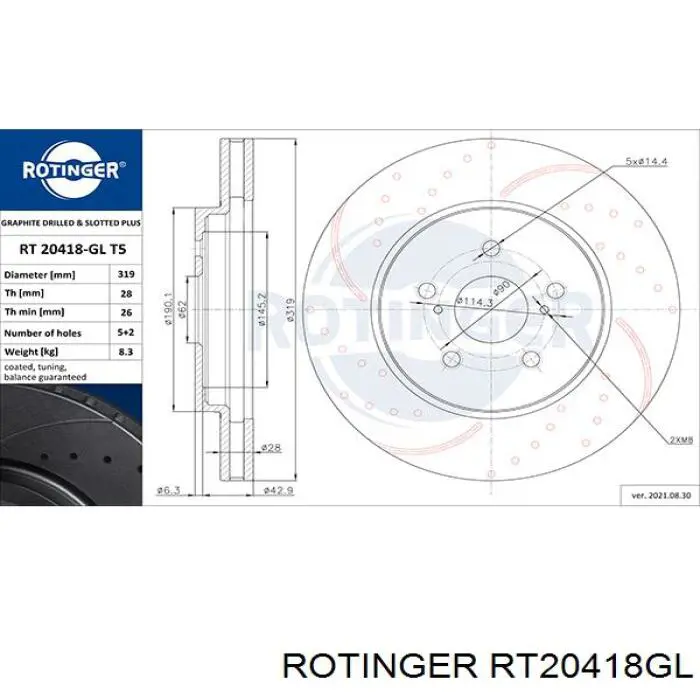RT20418GL Rotinger disco de freno delantero
