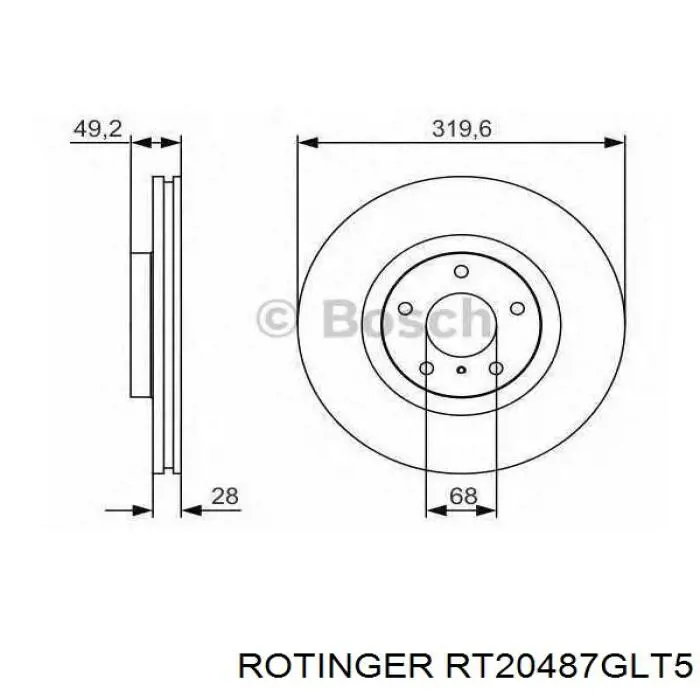 Comprar RT20487GLT5 Rotinger Freno de disco delantero