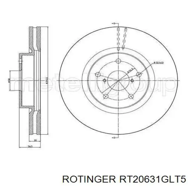Comprar RT20631GLT5 Rotinger Freno de disco delantero