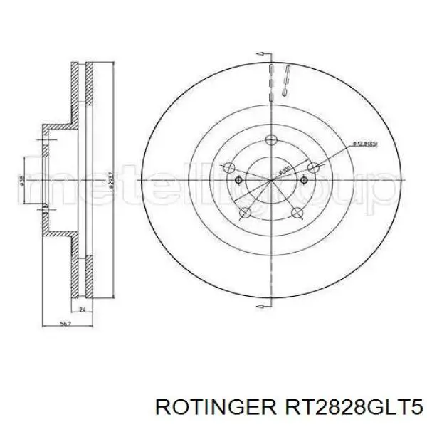 Comprar RT2828GLT5 Rotinger Freno de disco delantero